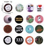30Styles Fun Book Eye Tinplate Pin Creative Round Animal Letter Button Brooch Lapel Badges Cartoon Jewelry Gift for Kids Friends