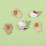 Sanrio Hello Kitty Cute Kit Cat Lapel Pins for Backpacks Brooches for Women Enamel Pin Gift Fashion Jewelry Accessories