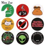 Tinplate Soft Button Pin Anime Fun Animal Goose Frog Cat Alien Cherry Brooch for Hat Bag Creative Jewelry Gift Lapel Badge 2023
