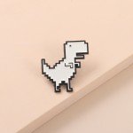 Tyrannosaurus Rex Enamel Pins Custom Cute White Dinosaur Brooches Bag Clothes Lapel Pin Simple Jewelry Gift for Kid Friend