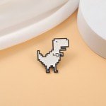 Tyrannosaurus Rex Enamel Pins Custom Cute White Dinosaur Brooches Bag Clothes Lapel Pin Simple Jewelry Gift for Kid Friend