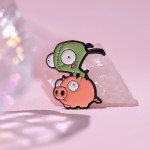 Invader ZIM Enamel Pins Custom Cartoon Dib Pig Brooches Lapel Badges Anime TV Series Jewelry Gift for Fans Friends