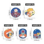 4-7pcs Sets Cartoon Anime Boy and Fox Enamel Pins Cowboy Girl Cute Animal Brooches Lapel Badge Art Oil Painting Jewelry Gifts