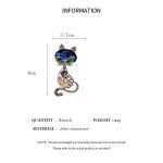 Rhinestone Crystal Cat Pendant Brooch Women's Gold Color Animal Pin Fashion Accessories Lapel Pins Collar Buttons Party Dress