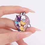 Magical Girl Enamel Pins Custom Cute Bunny Bear Brooches Lapel Badges Animal Funny Jewelry Gift for Kids Friends