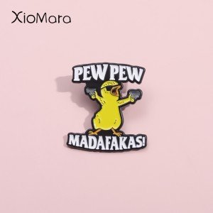 Pew Pew Madafakas! Cute Chicken Enamel Pins Cool Killer Little Chicken Sunglasses Brooches Lapel Badges Animal Jewelry Gift