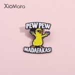 Pew Pew Madafakas! Cute Chicken Enamel Pins Cool Killer Little Chicken Sunglasses Brooches Lapel Badges Animal Jewelry Gift