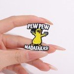 Pew Pew Madafakas! Cute Chicken Enamel Pins Cool Killer Little Chicken Sunglasses Brooches Lapel Badges Animal Jewelry Gift