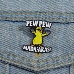Pew Pew Madafakas! Cute Chicken Enamel Pins Cool Killer Little Chicken Sunglasses Brooches Lapel Badges Animal Jewelry Gift