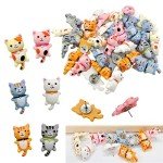 30 pcs Cute Cat Push Pin Decorative Thumb Tacks Animal Push Pins for Photo Wall Maps Memo Note Bulletin Board or Cork Boards Multi-Functional Pushpin Tool Office Accessories