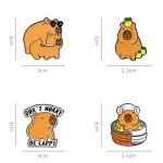 Cute Cartoon Capybara Enamel Brooch Creative Alloy Lapel Pin Badge Backpack Clothing Hat Accessories