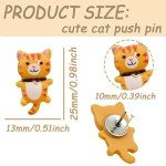 30 pcs Cute Cat Push Pin Decorative Thumb Tacks Animal Push Pins for Photo Wall Maps Memo Note Bulletin Board or Cork Boards Multi-Functional Pushpin Tool Office Accessories
