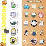 20 Pieces Cat Pins for Backpacks Brooch Pins Bulk Cute Cats Novelty Cartoon Animal Brooch Pins Lovely Mini Lapel Pins for Backpacks Set Badges Clothing Bags Jackets