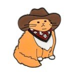 WLLHYF Enamel Pin Cowboy Cat Brooch Alloy Cute Cartoon Animal Lapel Pins Funny Cat Clip Decoration Badges for Backpacks Clothes Jackets Bags Hat Christmas Valentine's Day Gift