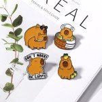 Cute Cartoon Capybara Enamel Brooch Creative Alloy Lapel Pin Badge Backpack Clothing Hat Accessories
