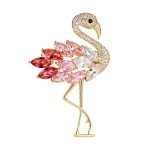 Flamingos Wild Animal Brooch Lapel Pin Women's Rhinestone Crystal Graceful Enamel Bird Brooch Brooch Pin for Women Girls Fashion Dress Hat Bag Suit Tie Wedding Accessories Jewelry Gift for Women Girls