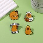 Cute Cartoon Capybara Enamel Brooch Creative Alloy Lapel Pin Badge Backpack Clothing Hat Accessories