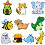 10 Pieces Cute Animal Pins for Kids Enamel Pins Backpack Jackets Lanyard Pins Backpacks Decorative Pins for Bookbags Lapel Pin Clothes Accessories