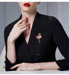 Flamingos Wild Animal Brooch Lapel Pin Women's Rhinestone Crystal Graceful Enamel Bird Brooch Brooch Pin for Women Girls Fashion Dress Hat Bag Suit Tie Wedding Accessories Jewelry Gift for Women Girls