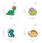 zhanghaoran 4 Pcs Cute Dinosaur Enamel Pins Set Cartoon Animal Brooches Lapel Pins Badges Clothes Bags Backpack Accessory DIY Gifts for Women Kids, Green