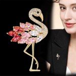 Flamingos Wild Animal Brooch Lapel Pin Women's Rhinestone Crystal Graceful Enamel Bird Brooch Brooch Pin for Women Girls Fashion Dress Hat Bag Suit Tie Wedding Accessories Jewelry Gift for Women Girls