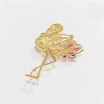 Flamingos Wild Animal Brooch Lapel Pin Women's Rhinestone Crystal Graceful Enamel Bird Brooch Brooch Pin for Women Girls Fashion Dress Hat Bag Suit Tie Wedding Accessories Jewelry Gift for Women Girls