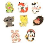 Cute Enamel Pin Set Lapel Pins Brooches Cartoon Animal Brooch Badge Pins for Clothes Bags Backpack Party Decoration Gift