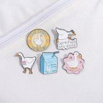 Funny Animal Enamel Pins Set Corgi Frog Goose Cat Themed Badge Pins for Backpack Novelty Lapel Pins for Clothes Cartoon Brooches for Hats Bags Jackets (Silly Goose)