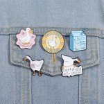 Funny Animal Enamel Pins Set Corgi Frog Goose Cat Themed Badge Pins for Backpack Novelty Lapel Pins for Clothes Cartoon Brooches for Hats Bags Jackets (Silly Goose)