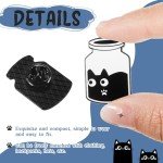 Juexica 16 Pcs Black Cat Enamel Pin Bulk Anime Animals Cute Kawaii Creative Lovely Metal Kitten Brooches for Backpack Hat Jackets Bag Clothes Accessories Christmas Holiday Gifts