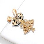 Rhinestone Lady Rabbit Brooch Pin for Women Girls Fashion Crystal Bunny Animal Brooches Lapel Pins Dainty Cute Christmas Graduation Honors Day Easter Jewelry Gift for Daughter Teacher Students (Red)