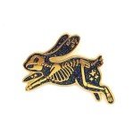 Cool Leaping Rabbit Pin - Animal World Series - Enamel Lapel Pin - Plated Badge for Clothing, Bags, and Lanyards