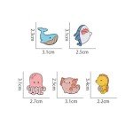 Sea Animal Brooch Set Cute Octopus Shark Jellyfish Shark Whale Seahorses Brooch Metal Badge Creative Marine Creature Series Brooch Cartoon Ocean Animal Styling Hard Enamel Pins Schoolbag Hat Tops