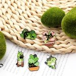 WLLHYF Enamel Pins Set, 5 Pcs Cute Plants Black Cat Pins Kawaii Creative Animal Enamel Brooch Pins DIY Accessories Decor for Backpacks Jackets Jeans