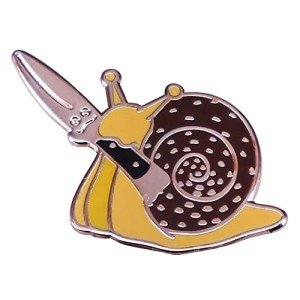 LATINDAY Snail with Knife Enamel Pin Creative Cartoon Brooch Pins Cute Animal Enamel Pin Metal Lapel Pins Badge for Women Girls Children for Clothing Bag Decor