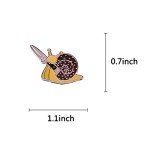 LATINDAY Snail with Knife Enamel Pin Creative Cartoon Brooch Pins Cute Animal Enamel Pin Metal Lapel Pins Badge for Women Girls Children for Clothing Bag Decor