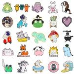 SINCCO 20/40/50 Pcs Cute Enamel Backpack Pins, Funny Anime Enamel Lapel Pins Bulk Set Cool Brooch Button Pins Badge Aesthetic for Backpacks, Bag, Jacket, Kids, Girls, Festival Present (Random Style)