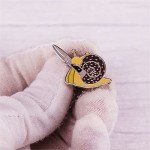 LATINDAY Snail with Knife Enamel Pin Creative Cartoon Brooch Pins Cute Animal Enamel Pin Metal Lapel Pins Badge for Women Girls Children for Clothing Bag Decor