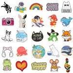 SINCCO 20/40/50 Pcs Cute Enamel Backpack Pins, Funny Anime Enamel Lapel Pins Bulk Set Cool Brooch Button Pins Badge Aesthetic for Backpacks, Bag, Jacket, Kids, Girls, Festival Present (Random Style)