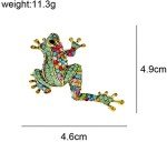 Rhinestone Frog Brooch Vivid Animal Pin Full Glasses Design Alloy Material Green Color Women And Men Jewelry