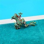 Rhinestone Frog Brooch Vivid Animal Pin Full Glasses Design Alloy Material Green Color Women And Men Jewelry