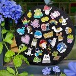 SINCCO 20/40/50 Pcs Cute Enamel Backpack Pins, Funny Anime Enamel Lapel Pins Bulk Set Cool Brooch Button Pins Badge Aesthetic for Backpacks, Bag, Jacket, Kids, Girls, Festival Present (Random Style)