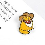 SaiDian 3Pcs Cowboy Enamel Pin Cat Brooch Fashion Funny Animal Pins Backpack Badge Gift Presents
