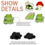 GTOTd Cute Frog Enamel Pin（4 Pack） Animal Green Cartoon Frog Decor Merchandise Gifts Party Supplies Accessories Pins Badge for Bag Backpack Decoration Art DIY Crafts
