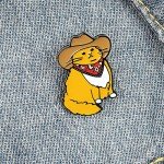 SaiDian 3Pcs Cowboy Enamel Pin Cat Brooch Fashion Funny Animal Pins Backpack Badge Gift Presents