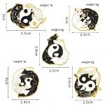 Punk Animal Enamel Pins Set - Creative Gothic Yin and Yang Dragon Cat Wolf Fish Brooches Badges Brooches for Backpack Hat Bag, Gifts for Friends Family (Yin Yang Couple Animal)