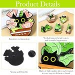 Mabor 5Pcs Funny Animal Enamel Brooch Pins Badges, Cat Enamel Pins Set Cartoon Lapel Badges for Women Girl Cute Black Cat Pins for Bags Clothing
