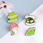GTOTd Cute Frog Enamel Pin（4 Pack） Animal Green Cartoon Frog Decor Merchandise Gifts Party Supplies Accessories Pins Badge for Bag Backpack Decoration Art DIY Crafts