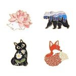 Cute Enamel Pins Set Brooch Cartoon Animal Various Novel Designs Brooch Pins for Backpacks Badges Hats Bags Lapel Pins Accessory for Women Girls Gift