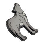 PinMart's Gray Howling Wolf Wild Animal Enamel Lapel Pin